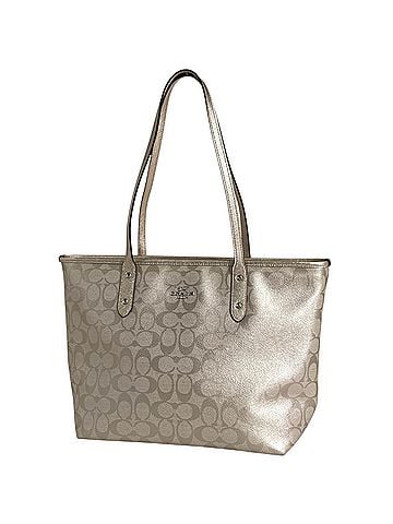 Coach Coach Signature Coated Canvas Tote Bag, Champagne Gold, F39555, Women's (view 1)