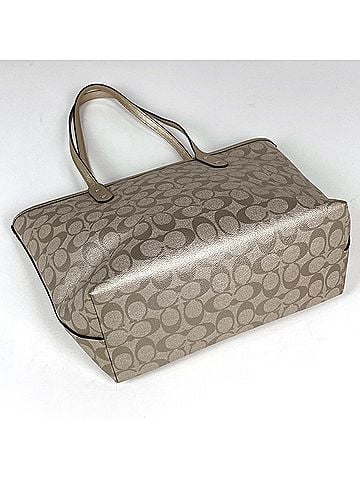 Coach Coach Signature Coated Canvas Tote Bag, Champagne Gold, F39555, Women's (view 2)