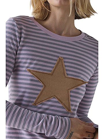 BDG Star Applique Graphic Long Sleeve T-Shirt (view 2)