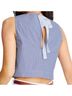 Peter Som Stripes Blue White Short Sleeve Blouse Size S - photo 2