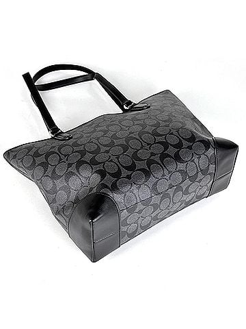 Coach Coach Signature Coated Canvas Tote Bag, Black/Grey, F29208, Women's (view 2)