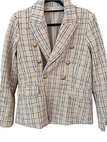 Bishop + Young Parker Double Breasted Windowpane Tweed Blazer Blazer (view 2)