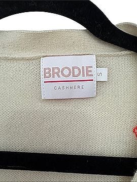 Bandier x Brodie Cashmere Cream Heart Embroidered Cardigan Cardigan (view 2)