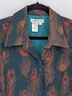 Coldwater Creek 100% Wool Floral Multi Color Teal Orange Jacket Size 1X - photo 4