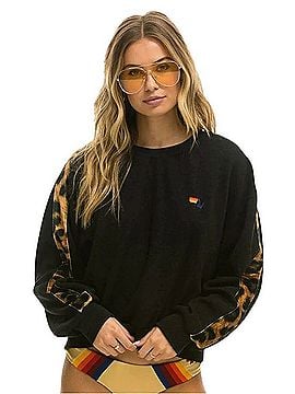 Aviator Nation Cheetah Stripe Relaxed Crewneck Sweatshirt (view 1)