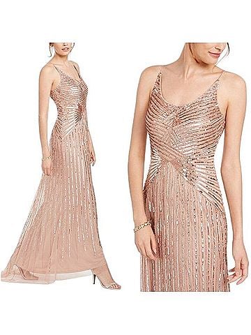 Adrianna Papell Petite Beaded &amp; Sequined Gown Cocktail Dress (view 2)