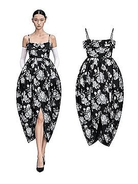 Ming Ma Floral Jacquard Cocoon Midi Dress Cocktail Dress (view 1)
