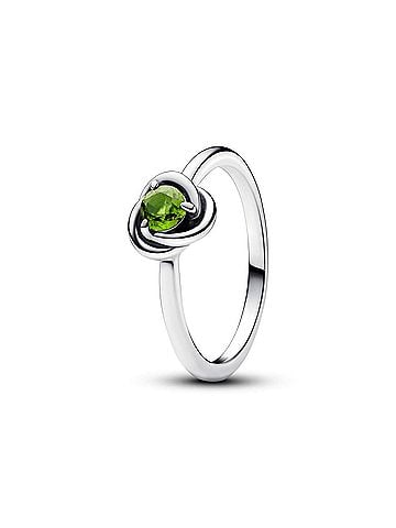 Pandora Women's August Eternity Circle Ring Size 8.5 in Spring Green Crystal (view 2)