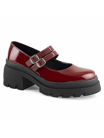 Andrea Women's Patent Platform Mary-Jane Shoes in Red (view 1)