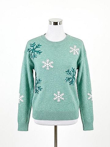 Staccato Seaside Snow Day Sweater in Mint (view 1)