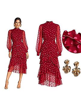 Saloni Isa Ruffle Dress Cocktail Dress (view 1)
