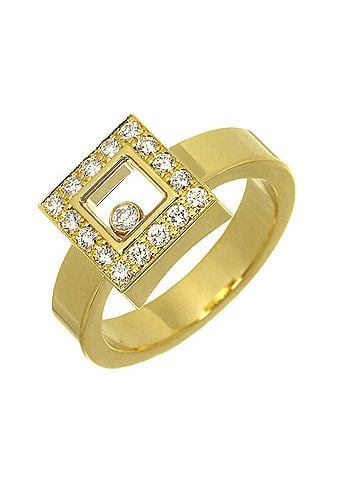 Chopard Chopard Happy Diamonds Square 1 Ring, 18K Yellow Gold 750. (view 1)