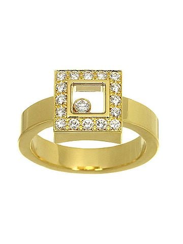Chopard Chopard Happy Diamonds Square 1 Ring, 18K Yellow Gold 750. (view 2)