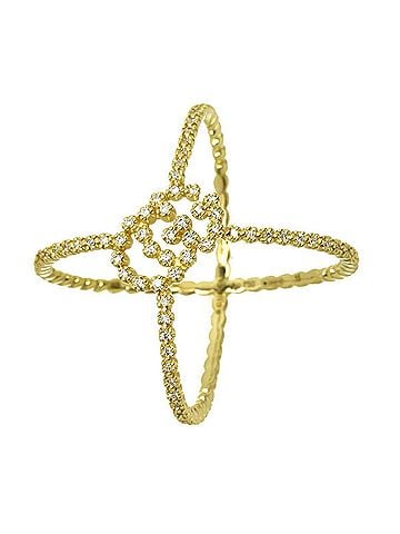 Gucci Gucci GG Running #15 Ring with Diamonds, 18K Yellow Gold (750) (view 1)