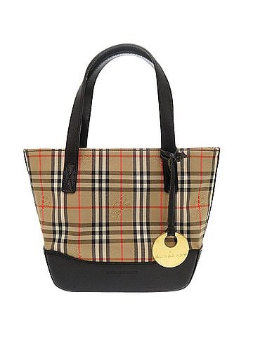 Burberry Burberry Shadow Horse Nova Check Handbag, Leather, Beige/Black, 0566BURBERRY (view 1)