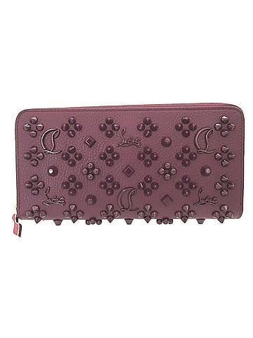 Christian Louboutin Christian Louboutin Panettone 3175224 Studded Leather Purple Round Zip Long Wallet 0306 (view 1)