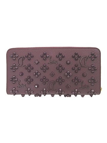 Christian Louboutin Christian Louboutin Panettone 3175224 Studded Leather Purple Round Zip Long Wallet 0306 (view 2)