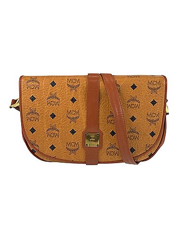 MCM MCM Vintage Visetos Brown Leather Shoulder Bag/Pouch for Women with Gold Hardware (view 1)