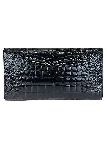 Bally BALLY Vintage 2-way Dark Navy Leather Chain Shoulder Bag/Clutch Bag with Gold Hardware for Women (view 2)