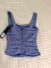 Lioness Stripes Blue Sleeveless Top Size XS - photo 3