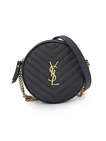 Yves Saint Laurent Yves Saint Laurent Saint Laurent Paris Vinyl Chain Shoulder Handbag Leather Black 610436 Round Camera Bag (view 1)