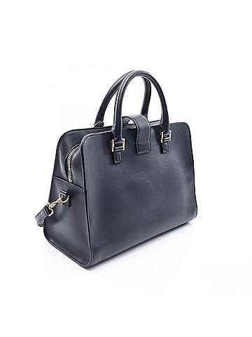 Yves Saint Laurent Yves Saint Laurent Monogram Cabas 2-Way Handbag, Leather, Women's, Navy (view 2)
