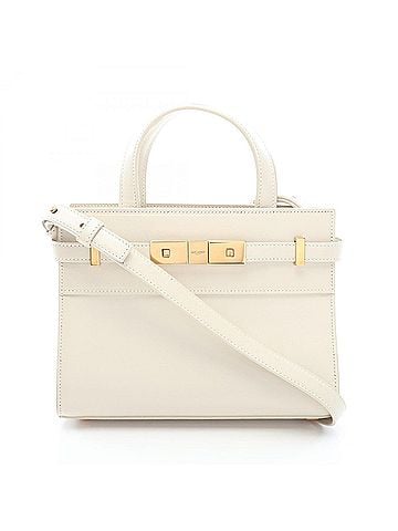 Yves Saint Laurent Yves Saint Laurent Saint Laurent Paris Manhattan 2-Way Handbag, Leather, Women's, Ivory (view 1)