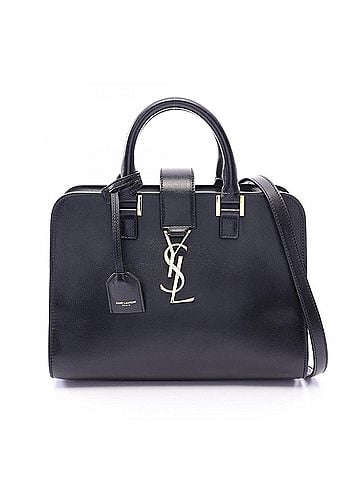 Yves Saint Laurent Yves Saint Laurent Saint Laurent Paris YSL line Baby Monogram Cabas 2-way handbag, leather, women's, black, 472466 (view 1)
