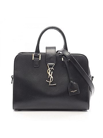 Yves Saint Laurent Yves Saint Laurent Saint Laurent Paris YSL line Baby Monogram Cabas 2-way handbag, leather, women's, black, 472466 (view 1)