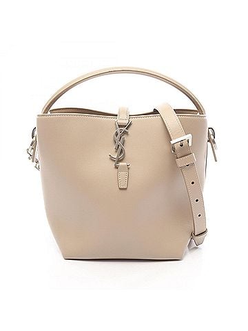Yves Saint Laurent Yves Saint Laurent Saint Laurent Paris LE 37 Small 2-Way Handbag, Leather, Women's, Beige, 749036 (view 1)