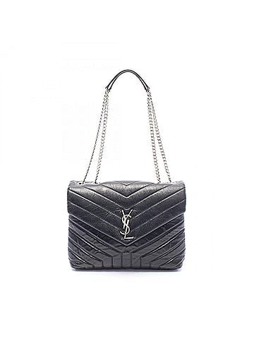 Yves Saint Laurent Yves Saint Laurent Saint Laurent Paris Loulou Medium Shoulder Bag/Handbag, Leather, Women's, Black, 487216 (view 1)