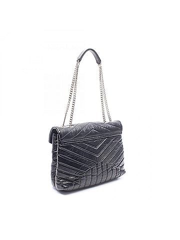 Yves Saint Laurent Yves Saint Laurent Saint Laurent Paris Loulou Medium Shoulder Bag/Handbag, Leather, Women's, Black, 487216 (view 2)
