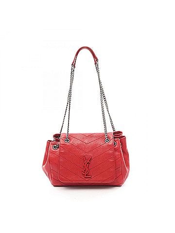 Yves Saint Laurent Yves Saint Laurent Saint Laurent Paris Monogram Nolita Shoulder Bag/Handbag, Leather, Women's, Red (view 1)