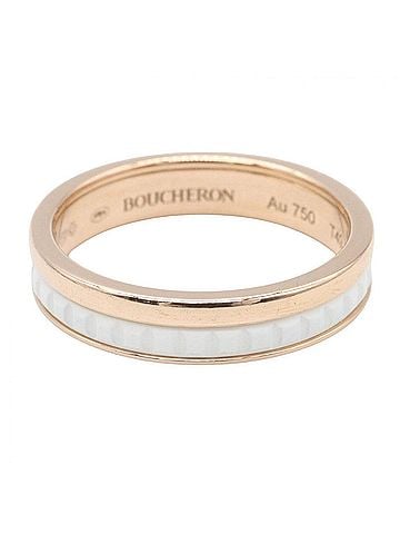 Boucheron Boucheron Quatre White Ring - 18KPG (Pink Gold) Ceramic for Women Gold/White Tone JAL00238 (view 2)