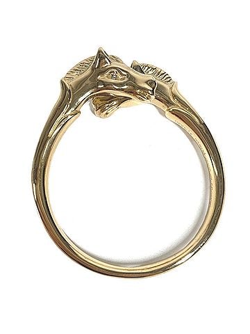 Hermès HERMES Vintage Cheval Horse Accessory Bracelet Bangle Metal Men's Women's Gold (view 1)