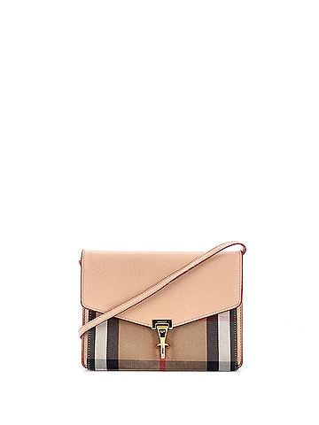 Burberry Macken Crossbody Bag Leather and House Check Canvas Small (view 1)