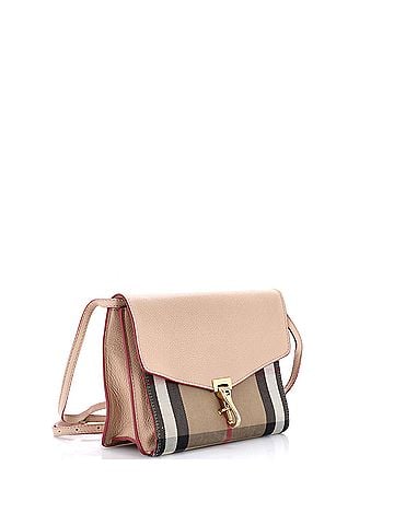 Burberry Macken Crossbody Bag Leather and House Check Canvas Small (view 2)