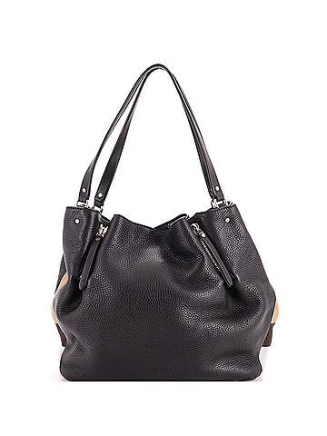 Burberry Maidstone Tote Leather and House Check Canvas Medium (view 1)