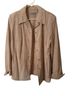 Kate Hill 100% Leather Solid Gray Tan Ivory Jacket Size M - photo 2