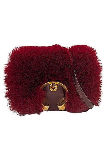 Jimmy Choo Jimmy Choo handbag for women, brand shoulder bag, leather and fur, Madeline, red. (view 1)