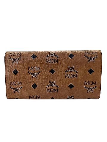 MCM MCM (MCM) Women's and Men's Brand Long Wallet, Leather, Visetos Chain Cognac Brown (view 2)