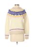 J.Crew 100% Wool Fair Isle White Blue Pink Yellow Pullover Sweater Size S - photo 1