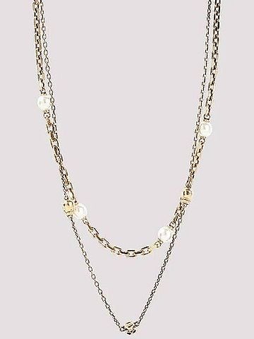 Alexander McQueen Pearl Skull Chain Necklace (view 1)