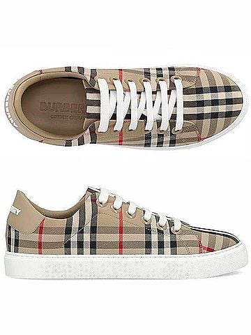 Burberry Check Leather Sneakers (view 1)