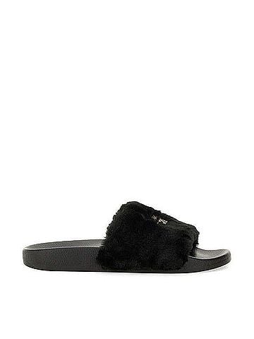 Versace Logo Fur Slide (view 1)
