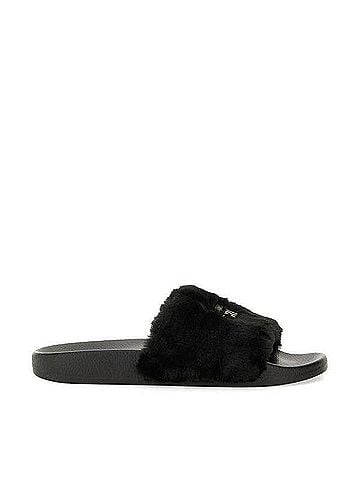 Versace Logo Fur Slide (view 2)