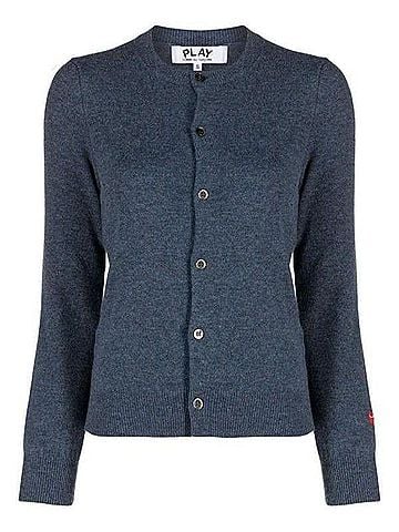 Comme des Garçons Small Red Heart Patch Wool Cardigan (view 2)