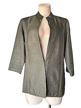 Eileen Fisher Textured Tussah Silk Open-Front Jacket Jacket (view 2)
