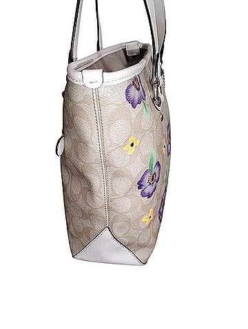 Coach Signature Canvas Floral Hand Painted Tote Bag Tote (view 2)