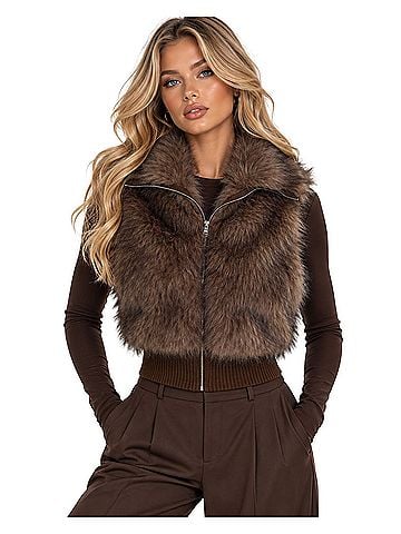 Alice + Olivia Faux Fur Vest (view 1)